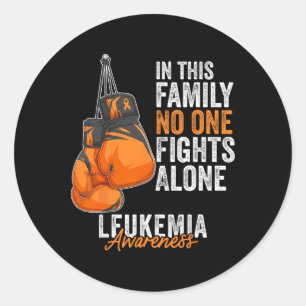 Leukemia Awareness Month Boxing Gloves Orange Ribb Classic Round Sticker