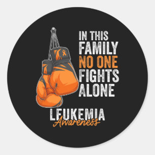 Leukemia Awareness Month Boxing Gloves Orange Ribb Classic Round Sticker