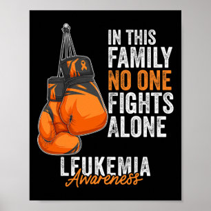 Leukemia Awareness Month Boxing Gloves Orange Ribb Poster