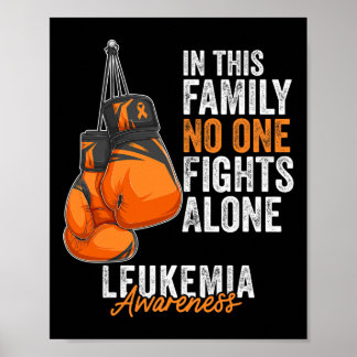 Leukemia Awareness Month Boxing Gloves Orange Ribb Poster