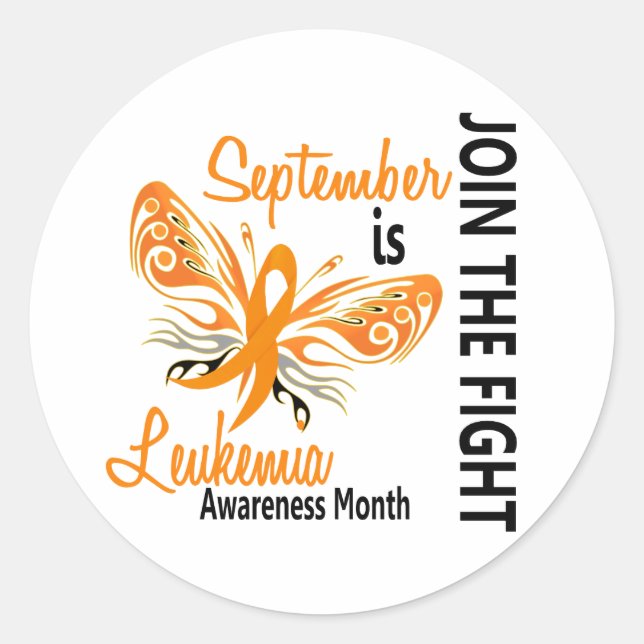 Leukemia Awareness Month Butterfly 3.1 Classic Round Sticker (Front)