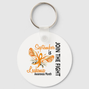 Leukemia Awareness Month Butterfly 3.1 Keychain