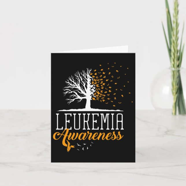 Leukemia Awareness Month Butterfly Tree Blood Canc Card (Front)