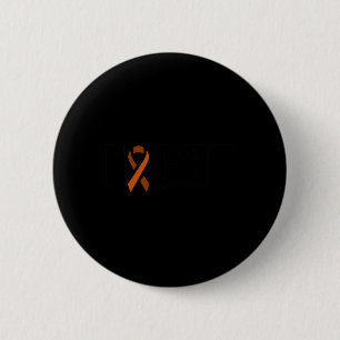 Leukemia Awareness Month Fight Orange Ribbon Blood Button