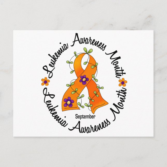 Leukemia Awareness Month Flower Ribbon 3 Postcard (Front)