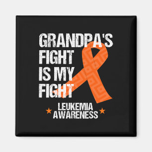 Leukemia Awareness Month Grandpa Fight Orange Ribb Magnet