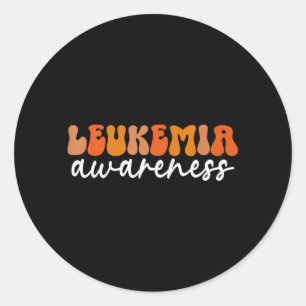 Leukemia Awareness Month Groovy Leukemia Warrior Classic Round Sticker