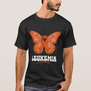 Leukemia Awareness Month Orange Ribbon Butterfly T-Shirt