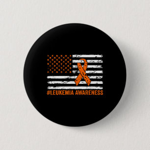 Leukemia Awareness Month Orange Ribbon Usa America Button
