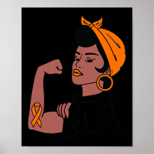 Leukemia Awareness Month Orange Ribbon Warriors Wo Poster