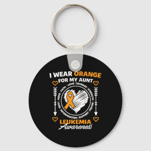 Leukemia Awareness Month Support I Wear Orange For Keychain