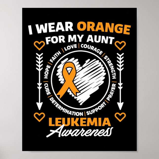 Leukemia Awareness Month Support I Wear Orange For Poster (Front)