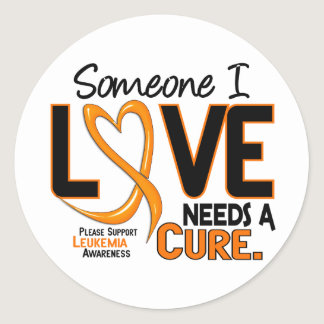 Leukemia Awareness NEEDS A CURE 2 Classic Round Sticker