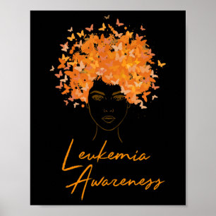 Leukemia Awareness Orange Butterflies Gift Poster