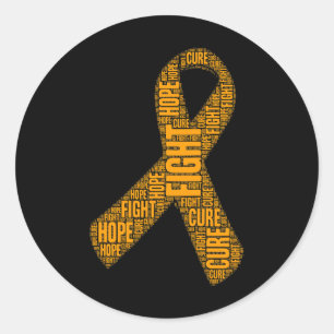 Leukemia Awareness Orange Fight Hope Cure Ribbon Classic Round Sticker