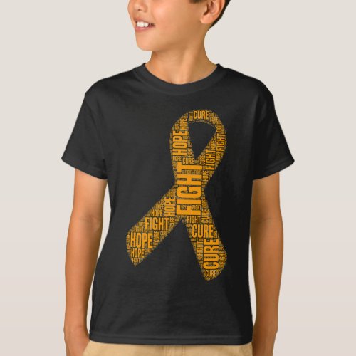 Leukemia Awareness Orange Fight Hope Cure Ribbon  T_Shirt