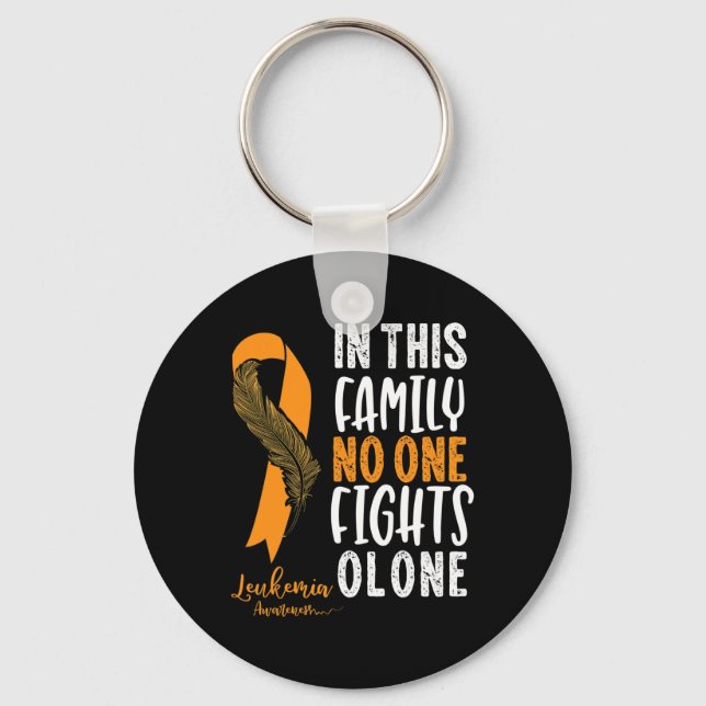 Leukemia Awareness  Orange Ribbon Cancer Survivor  Keychain (Front)
