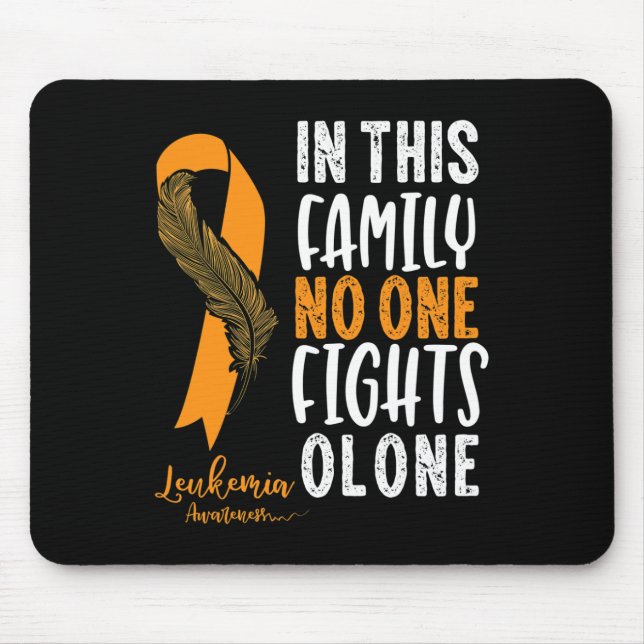 Leukemia Awareness  Orange Ribbon Cancer Survivor  Mouse Pad (Front)