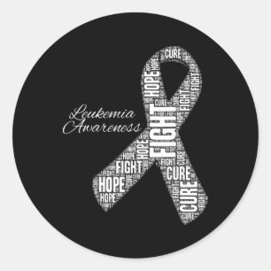 Leukemia Awareness Orange Ribbon Fight Hope Cure 1 Classic Round Sticker
