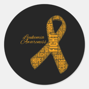 Leukemia Awareness orange ribbon fight hope cure Classic Round Sticker