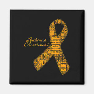 Leukemia Awareness orange ribbon fight hope cure Magnet