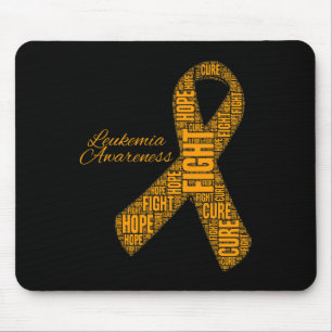 Leukemia Awareness orange ribbon fight hope cure  Mouse Pad