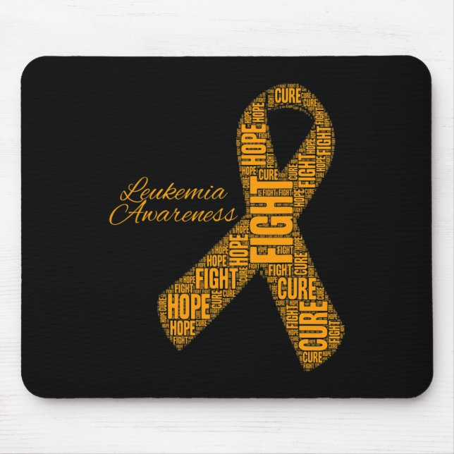 Leukemia Awareness orange ribbon fight hope cure  Mouse Pad (Front)