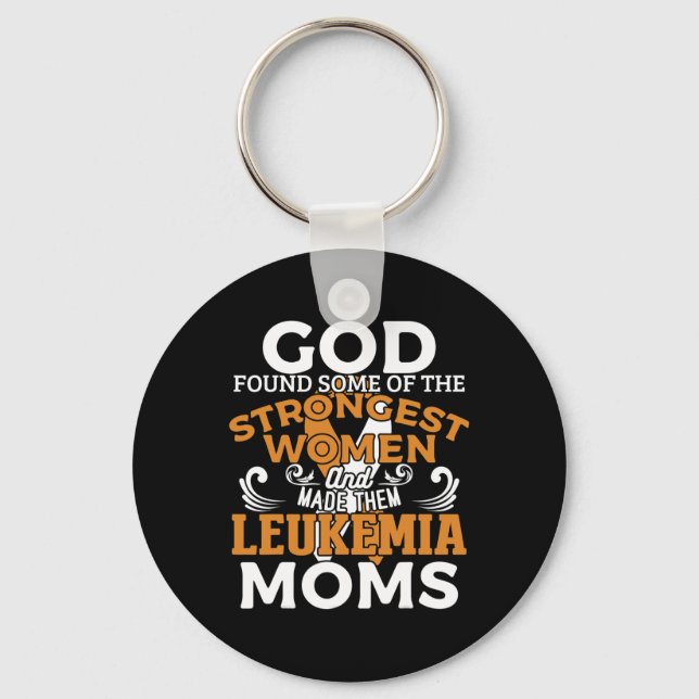 Leukemia Awareness Orange Ribbon  Keychain (Front)