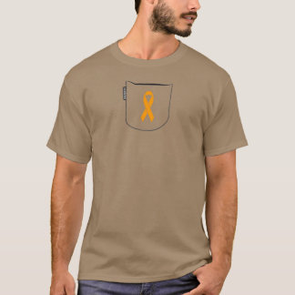 Leukemia Awareness Orange Ribbon Pocket Printed T-Shirt