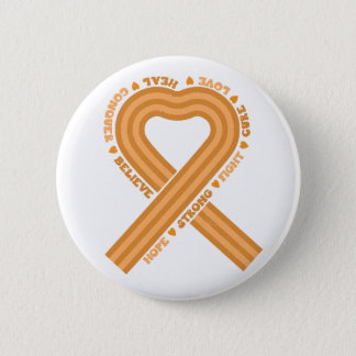 Leukemia Awareness Orange Ribbon Support  Button