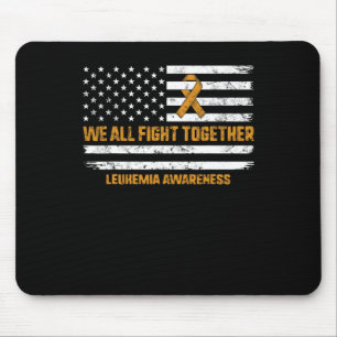Leukemia Awareness Orange Ribbon Usa Flag Warrior Mouse Pad