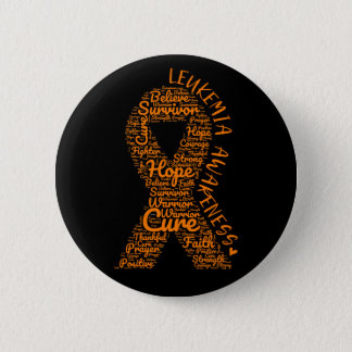 Leukemia Awareness Orange Ribbon With Positive Button
