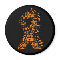 Leukemia Awareness Orange Ribbon With Positive Magnet