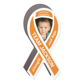 Leukemia Awareness Photo Orange Ribbon Car Magnet