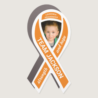 Leukemia Awareness Photo Orange Ribbon Car Magnet
