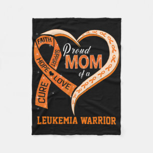 Leukemia Awareness Proud Mom Of A Leukemia Warrior Fleece Blanket