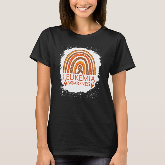 Leukemia Awareness Rainbow Orange Ribbon For Men W T-Shirt (Front)