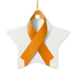 Leukemia Awareness Ribbon Ceramic Ornament