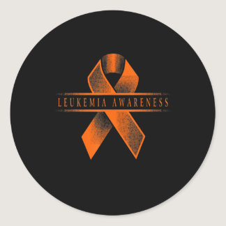 Leukemia Awareness Ribbon  Classic Round Sticker