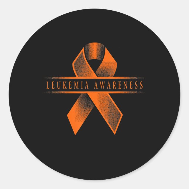 Leukemia Awareness Ribbon  Classic Round Sticker (Front)
