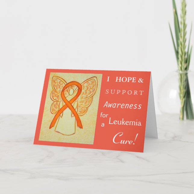 Leukemia Awareness Ribbon Greeting Card (Front)