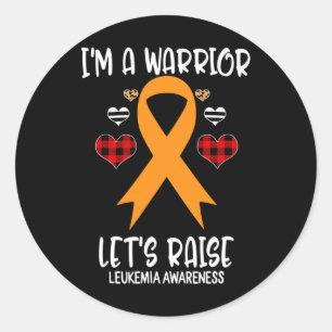 Leukemia Awareness Ribbon I'm Warrior Let's Raise Classic Round Sticker