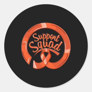 Leukemia Awareness Ribbon Support Squad  Classic Round Sticker