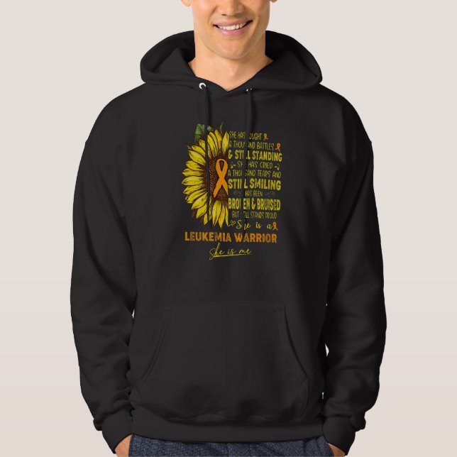 Leukemia Awareness She Is A Leukemia Warrior She I Hoodie (Front)