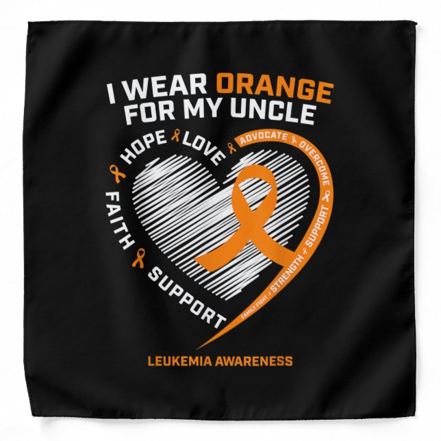 Leukemia Awareness Shirts Uncle Mens Womens Kids Bandana (Front)