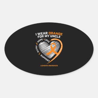 Leukemia Awareness Shirts Uncle Mens Womens Kids Oval Sticker