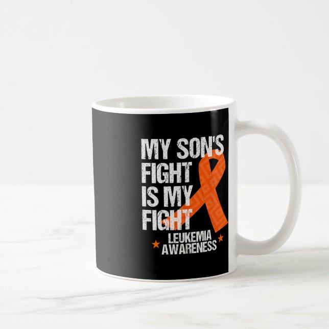 Leukemia Awareness  Son Fight Orange Ribbon Gift  Coffee Mug (Right)