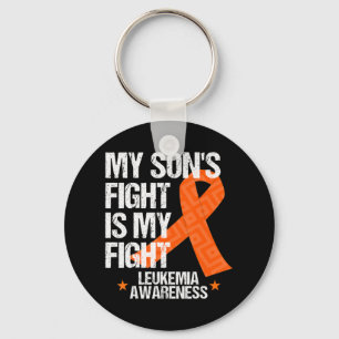 Leukemia Awareness  Son Fight Orange Ribbon Gift  Keychain