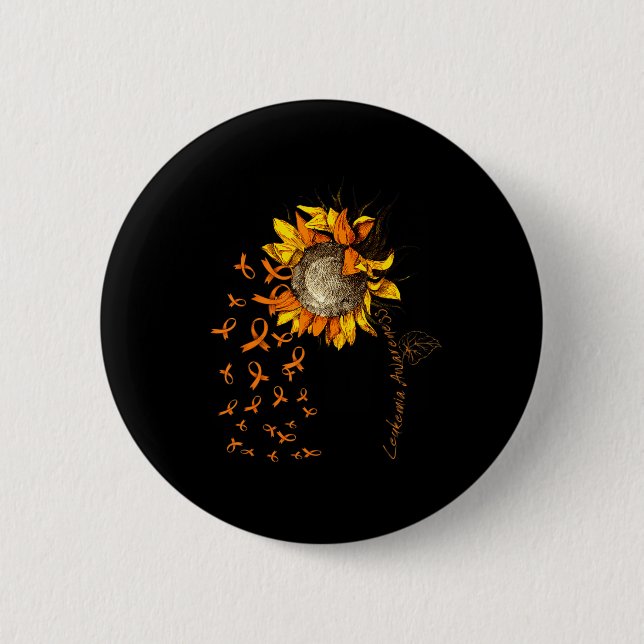 LEUKEMIA Awareness Sunflower Button (Front)