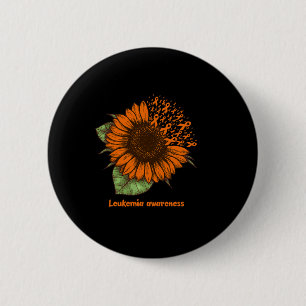 Leukemia Awareness Sunflower Gift Warrior Survivor Button